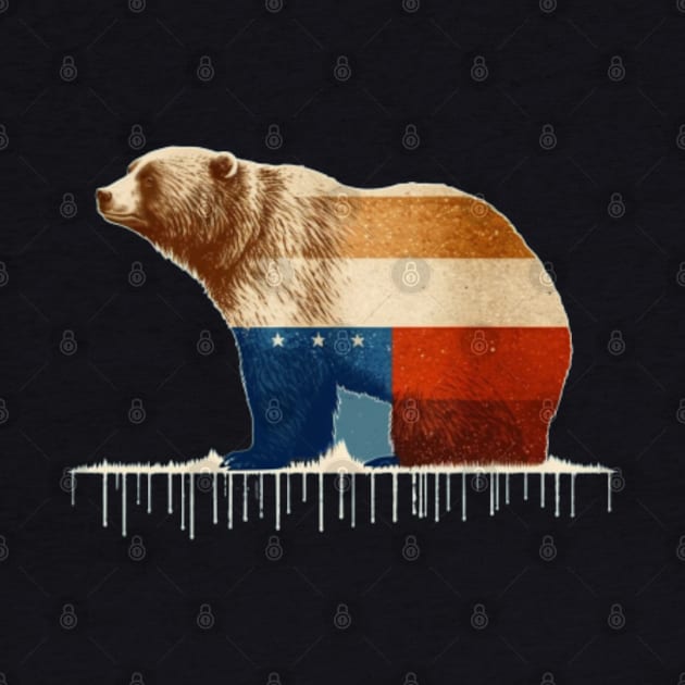 Ursus arctos, symbol of Alaska, in the colors of the American flag by ThatSimply!